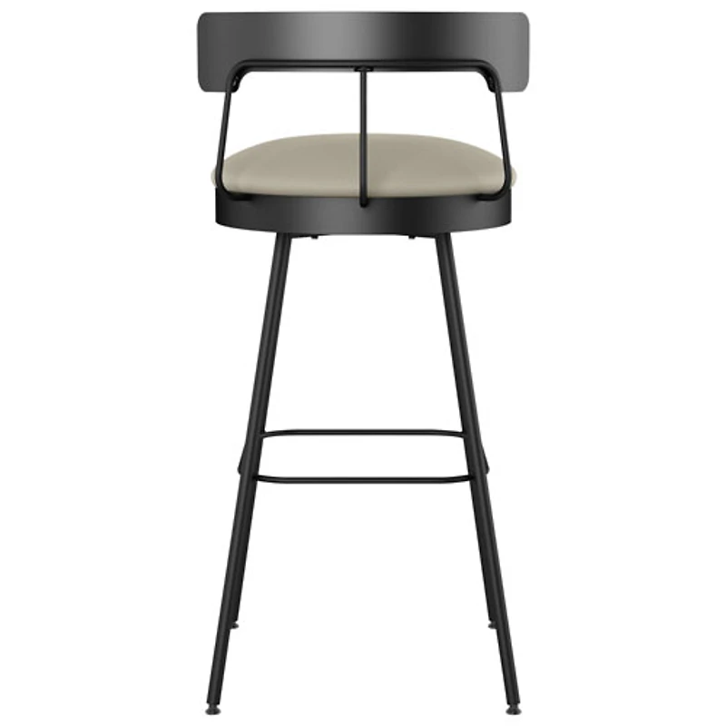 Monza Contemporary Bar Height Barstool - Greige/Black