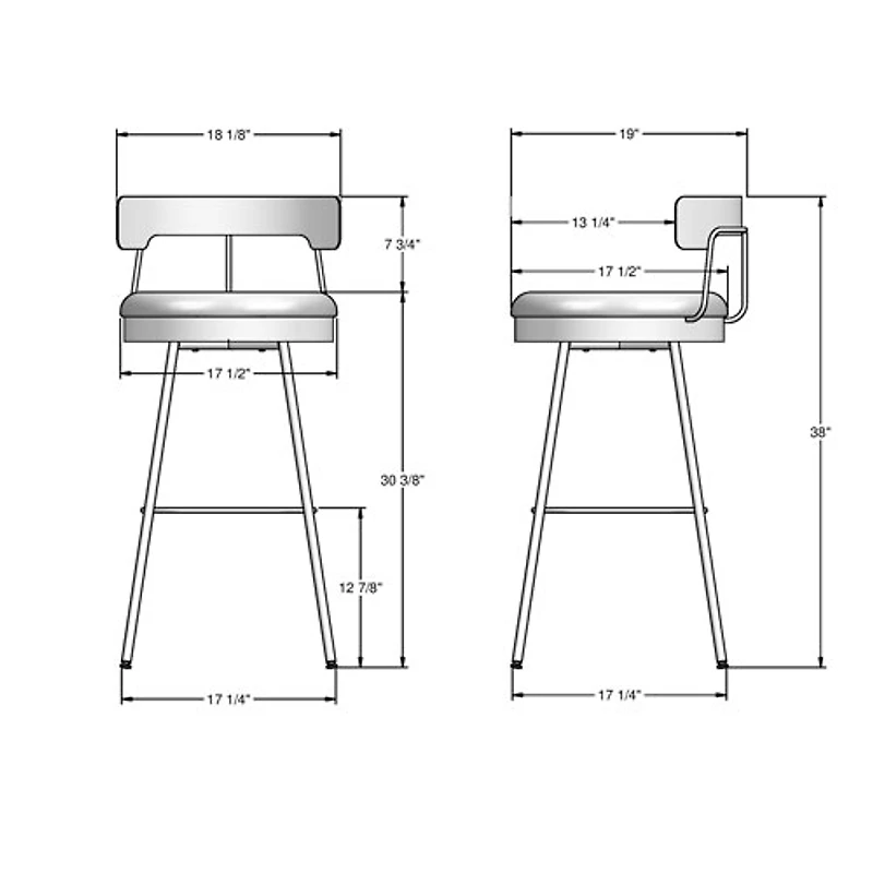 Tabouret de bar contemporain à hauteur de bar Monza - Gris beige/Noir