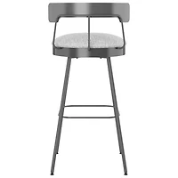 Monza Contemporary Bar Height Barstool - Grey White/Dark Grey