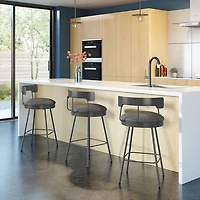 Monza Contemporary Bar Height Barstool - Dark Grey/Dark Grey