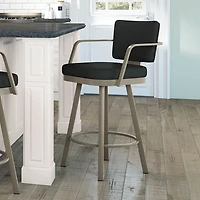 Thea Rustic Country Counter Height Barstool - Black/Grey