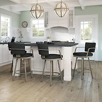 Thea Rustic Country Counter Height Barstool - Black/Grey