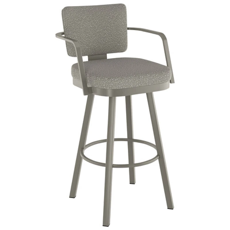 Thea Rustic Country Counter Height Barstool - Beige Grey Boucle/Grey
