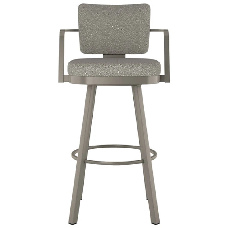 Thea Rustic Country Counter Height Barstool - Beige Grey Boucle/Grey