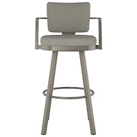 Thea Rustic Country Counter Height Barstool - Beige Grey Boucle/Grey