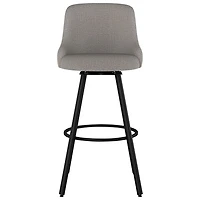 Tabouret de bar traditionnel à hauteur de comptoir Kelsea - Gris argenté/Noir