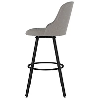 Tabouret de bar traditionnel à hauteur de comptoir Kelsea - Gris argenté/Noir