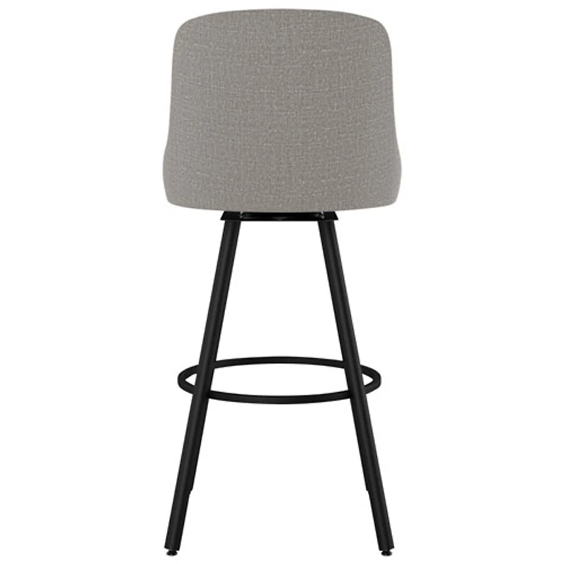 Tabouret de bar traditionnel à hauteur de comptoir Kelsea - Gris argenté/Noir