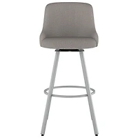 Kelsea Traditional Counter Height Barstool - Silver Grey/Shiny Grey