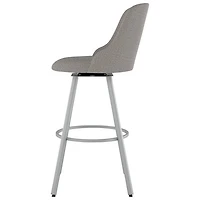 Kelsea Traditional Counter Height Barstool - Silver Grey/Shiny Grey