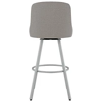 Kelsea Traditional Counter Height Barstool - Silver Grey/Shiny Grey