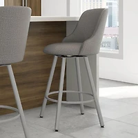 Kelsea Traditional Bar Height Barstool - Silver Grey/Shiny Grey