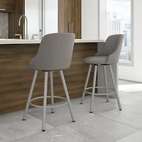 Kelsea Traditional Bar Height Barstool - Silver Grey/Shiny Grey