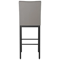 Tabouret de bar traditionnel à hauteur de comptoir Perry - Gris taupe/Noir