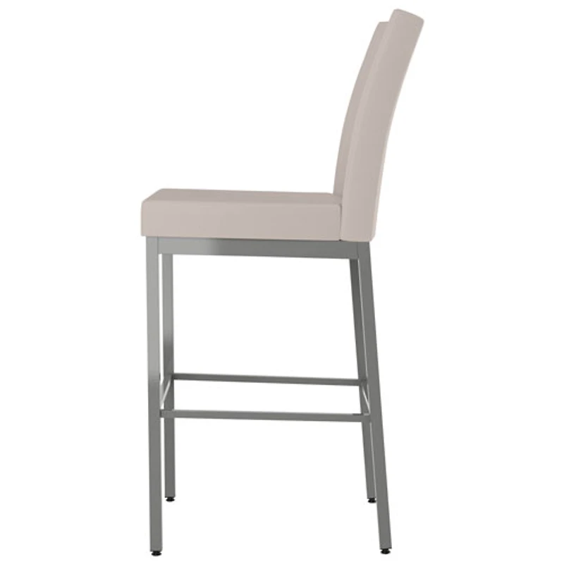 Tabouret de bar traditionnel à hauteur de bar Perry - Crème/Gris
