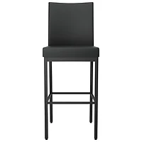 Tabouret de bar traditionnel à hauteur de bar Perry - Noir/Noir