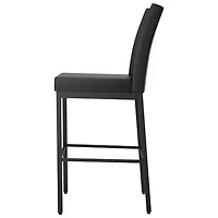 Tabouret de bar traditionnel à hauteur de bar Perry - Noir/Noir