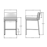 Fairfield Plus Contemporary Counter Height Barstool - Cream/Brown