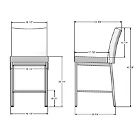 Tabouret de bar traditionnel à hauteur de comptoir Perry Plus - Gris taupe/Noir
