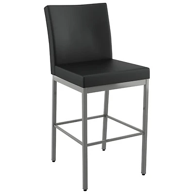 Tabouret de bar traditionnel à hauteur de bar Perry Plus - Noir/Gris