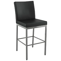 Tabouret de bar traditionnel à hauteur de bar Perry Plus - Noir/Gris