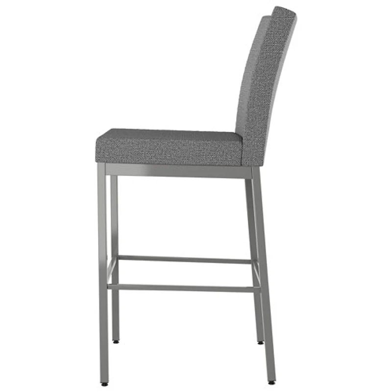 Perry Plus Traditional Bar Height Barstool - Grey Woven/Metallic Grey