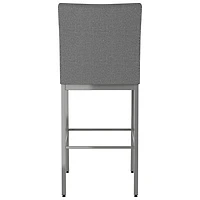 Perry Plus Traditional Bar Height Barstool - Grey Woven/Metallic Grey