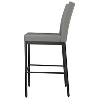 Tabouret de bar traditionnel à hauteur de bar Perry Plus - Gris taupe/Noir