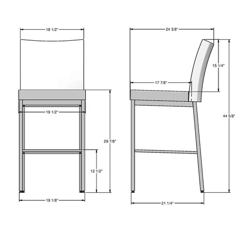 Tabouret de bar traditionnel à hauteur de bar Perry Plus - Gris taupe/Noir