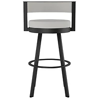 Browser Contemporary Bar Height Barstool - Grey Woven/Black