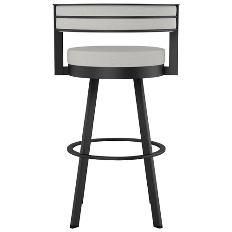 Browser Contemporary Bar Height Barstool - Grey Woven/Black