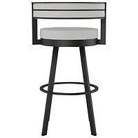 Browser Contemporary Bar Height Barstool - Grey Woven/Black