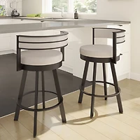 Tabouret de bar contemporain à hauteur de bar Browser - Crème/Brun