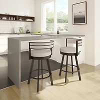 Tabouret de bar contemporain à hauteur de bar Browser - Crème/Brun