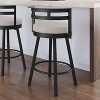 Render Contemporary Counter Height Barstool - Cream/Black