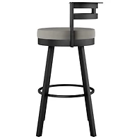 Tabouret de bar contemporain à hauteur de comptoir Render - Gris taupe/Noir