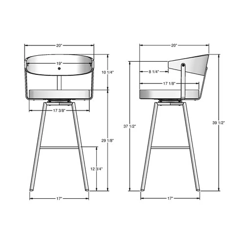 Quinton Contemporary Bar Height Barstool - Cream Boucle/Light Brown/Dark Brown