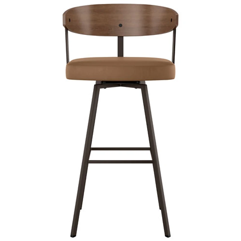Quinton Contemporary Counter Height Barstool - Tan/Light Brown/Dark Brown