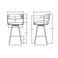 Quinton Contemporary Counter Height Barstool - Tan/Light Brown/Dark Brown