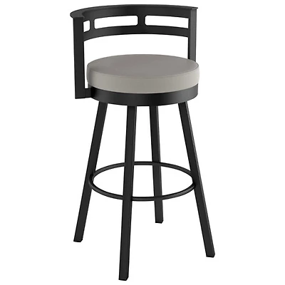 Tabouret de bar contemporain à hauteur de bar Render - Gris taupe/Noir