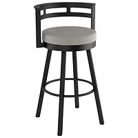 Tabouret de bar contemporain à hauteur de bar Render - Gris taupe/Noir
