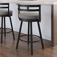 Tabouret de bar contemporain à hauteur de bar Render - Gris taupe/Noir