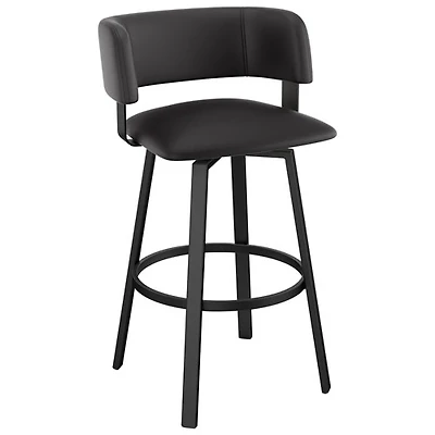 Tabouret de bar contemporain à hauteur de comptoir Stinson - Noir