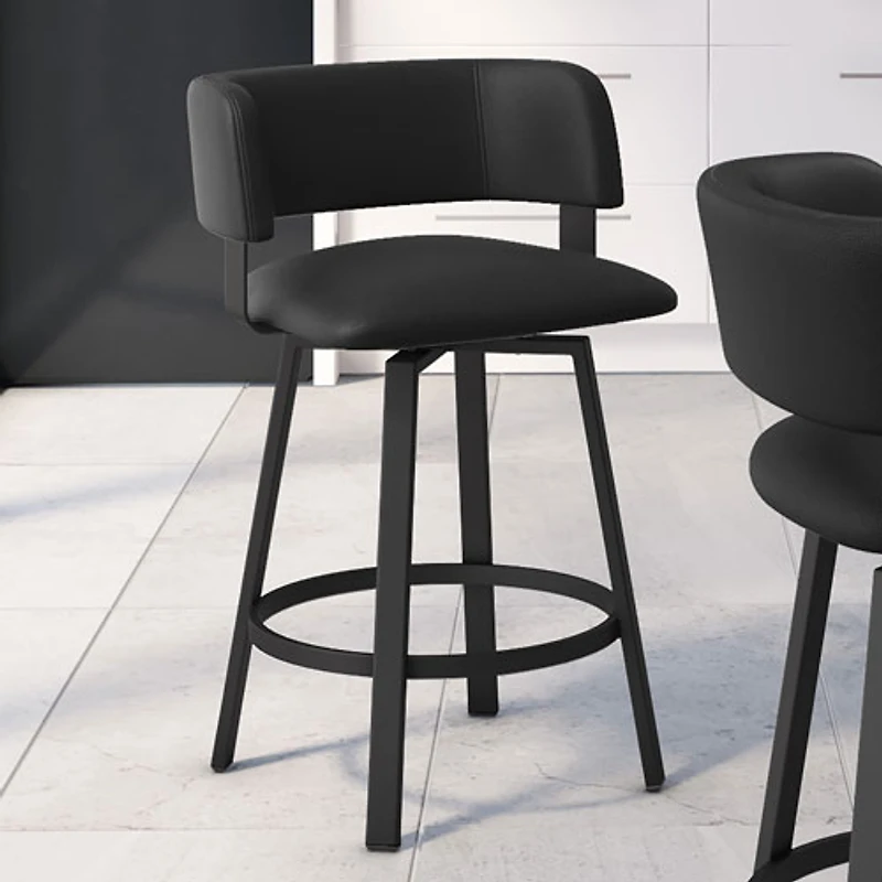Tabouret de bar contemporain à hauteur de comptoir Stinson - Noir