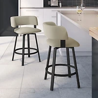 Stinson Contemporary Counter Height Barstool - Greige/Black