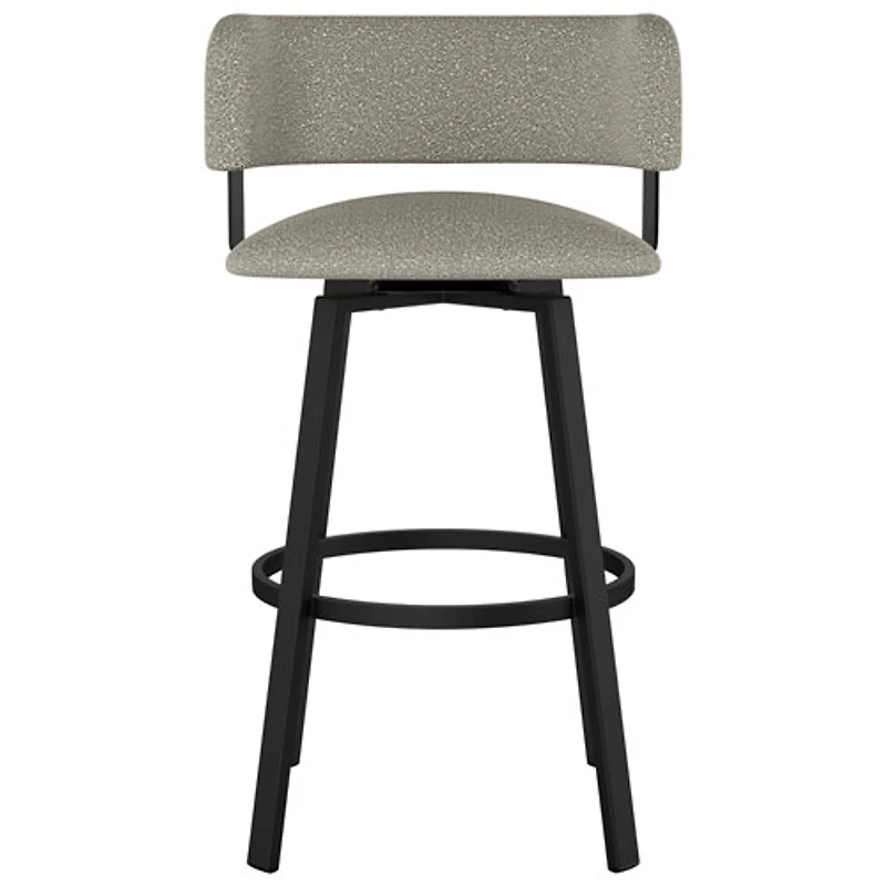 Stinson Contemporary Counter Height Barstool - Beige Grey Boucle/Black