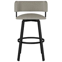 Stinson Contemporary Counter Height Barstool - Beige Grey Boucle/Black