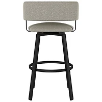Stinson Contemporary Counter Height Barstool - Beige Grey Boucle/Black
