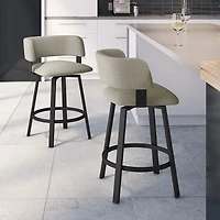 Stinson Contemporary Counter Height Barstool - Beige Grey Boucle/Black