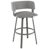 Stinson Contemporary Bar Height Barstool - Grey/Metallic Grey